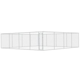 Outdoor Dog Kennel Galvanized Steel 25'x25'x6.6'