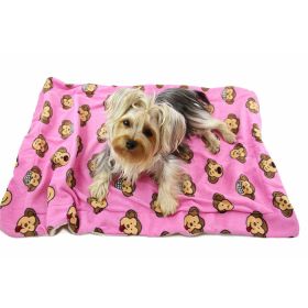 Silly Monkey Ultra Plush Blanket (Color: Pink, size: 50" x 30")